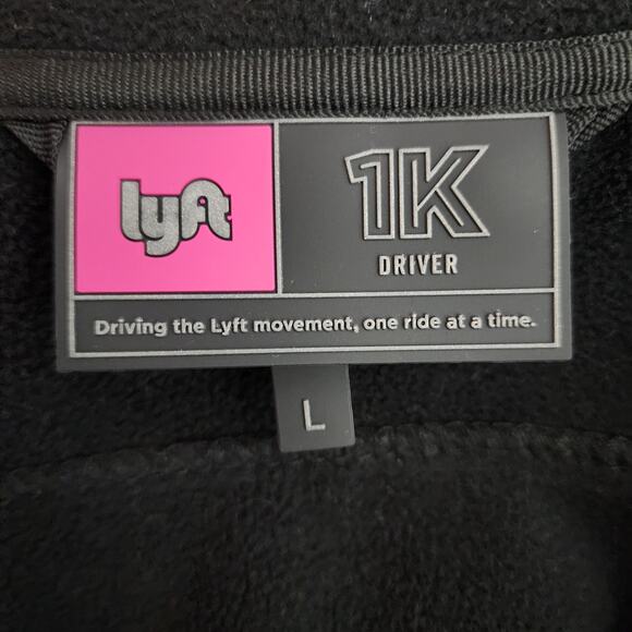 Lyft 1k Driver Black Soft Shell Fleece Lined Jacket | Men's Large - Picture 11 of 14
